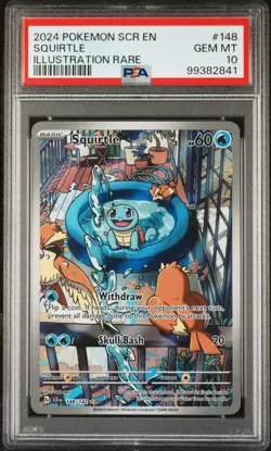 2024 POKEMON SCR EN-STELLAR CROWN ILLUSTRATION RARE #148 SQUIRTLE PSA 10 - Image 1