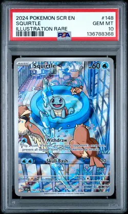 2024 POKEMON SCR EN-STELLAR CROWN ILLUSTRATION RARE #148 SQUIRTLE PSA 10 - Image 1