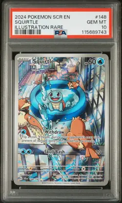 2024 POKEMON SCR EN-STELLAR CROWN ILLUSTRATION RARE #148 SQUIRTLE PSA 10 - Image 1