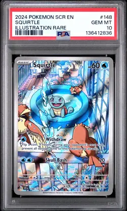 2024 POKEMON SCR EN-STELLAR CROWN ILLUSTRATION RARE #148 SQUIRTLE PSA 10 - Image 1