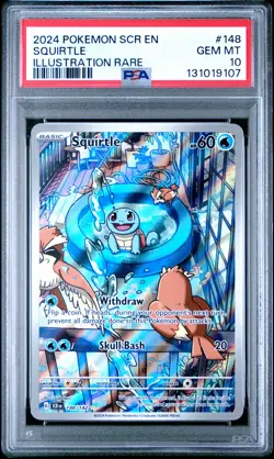 2024 POKEMON SCR EN-STELLAR CROWN ILLUSTRATION RARE #148 SQUIRTLE PSA 10 - Image 1