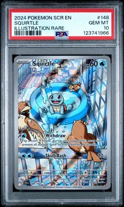 2024 POKEMON SCR EN-STELLAR CROWN 148 SQUIRTLE ILLUSTRATION RARE PSA 10 - Image 1