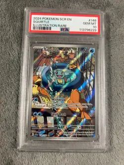 2024 Pokemon Scr En-Stellar Crown #148 Squirtle Illustration Rare PSA 10 - Image 1