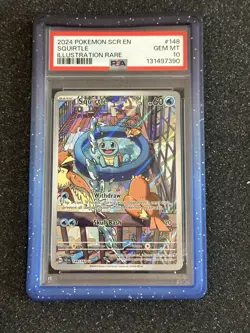 2024 POKEMON SCR EN-STELLAR CROWN ILLUSTRATION RARE #148 SQUIRTLE PSA 10 - Image 1