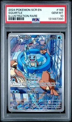 2024 POKEMON SCR EN-STELLAR CROWN ILLUSTRATION RARE #148 SQUIRTLE PSA 10 - Image 3
