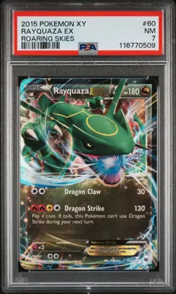 PSA 7 NM Rayquaza EX # 60/108 2015 XY Roaring Skies Pokemon - Image 1