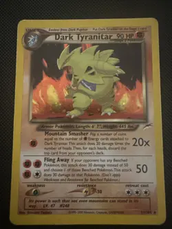 Dark Tyranitar 11/105 Neo Destiny Rare Holo Pokemon Card WOTC 2001 - Excellent - Image 1