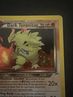 Dark Tyranitar 11/105 Neo Destiny Rare Holo Pokemon Card WOTC 2001 - Excellent - Image 3