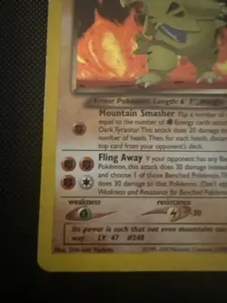 Dark Tyranitar 11/105 Neo Destiny Rare Holo Pokemon Card WOTC 2001 - Excellent - Image 4