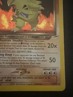 Dark Tyranitar 11/105 Neo Destiny Rare Holo Pokemon Card WOTC 2001 - Excellent - Image 5