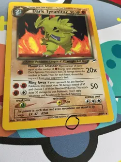 Pokemon TCG Neo Destiny 2002 Dark Tyranitar Holo Card 11/105 Rare LP - Image 4
