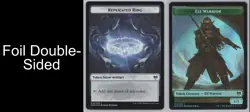 MTG Foil Double-sided Token - KHM - Elf Warrior / Replicated Ring -H439 - Image 1