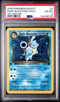 2000 POKEMON ROCKET 1ST ED #3 DARK BLASTOISE-HOLO PSA 6 - Image 1