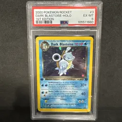 Dark Blastoise-Holo 2000 Pokemon Rocket #3 1st Edition PSA 6 EX-MT - fresh grade - Image 1