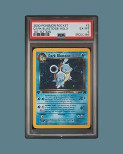 2000 Pokemon Rocket #3 Dark Blastoise Holo 1st Edition PSA 6 Graded Card - Image 1
