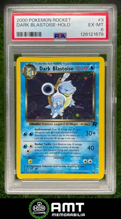 126121679 2000 Pokemon Team Rocket #3/82 Dark Blastoise PSA 6 Holo - Image 1