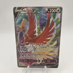 Pokemon TCG Ho-Oh v Silver Tempest Holo Ultra Rare Card 187/195 NM Condition - Image 1