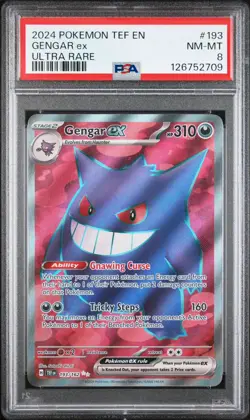 PSA 8 Gengar 193/162 Pokemon Temporal Forces Ultra Rare Graded Card - Image 1