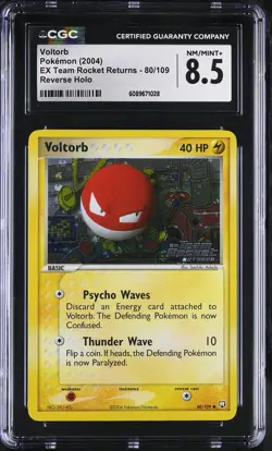 CGC 8.5 Voltorb EX Team Rocket Returns 80/109 Reverse Holo Stamped Pokemon Card - Image 1
