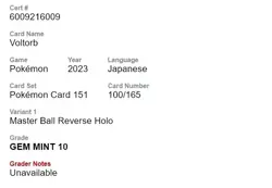 Voltorb CGC 10 Gem Mint – Pokemon Card 151 100/165 Japanese Master Ball Reverse - Image 5