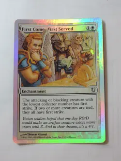 MTG - FOIL - First Come, First Served - Unhinged - NM - Image 1