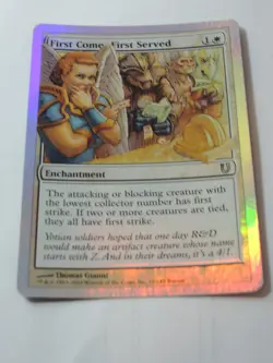 MTG - FOIL - First Come, First Served - Unhinged - NM - Image 3