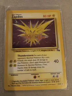 Zapdos 15/62 Fossil Holo great condition pokemon card - Image 1