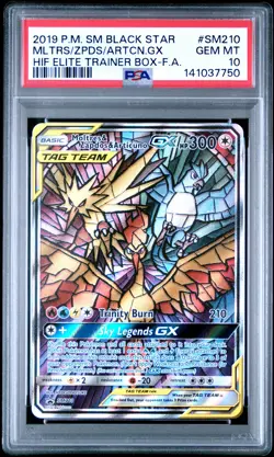 2019 POKEMON SM BLACK STAR PROMO FULL ART/MOLTRES & ZAPDOS & ARTICUNO GX PSA 10 - Image 1