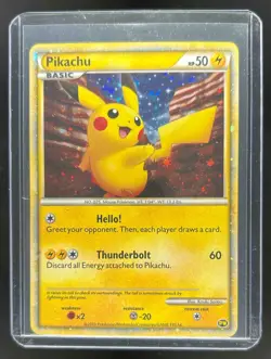 2010 Pokemon Pikachu World Holo Promo Damaged - Image 1