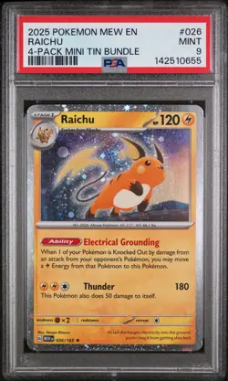 Raichu Pokemon Promo 026 COSMOS HOLO POP 7 PSA 9 - Image 1