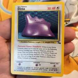 Pokemon TCG WOTC Ditto Fossil 3/62 Unlimited Holo Rare Nm Vintage Old School - Image 1