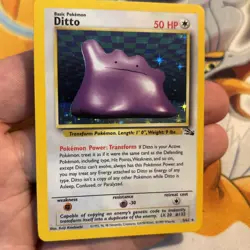 Pokemon TCG WOTC Ditto Fossil 3/62 Unlimited Holo Rare Nm Vintage Old School - Image 2