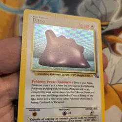 Pokemon TCG WOTC Ditto Fossil 3/62 Unlimited Holo Rare Nm Vintage Old School - Image 5