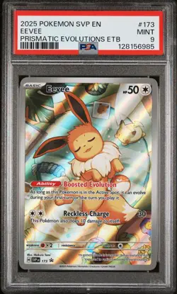 2025 POKEMON SVP EN-SV BLACK STAR PROMO #173 EEVEE PSA 9 - Image 1