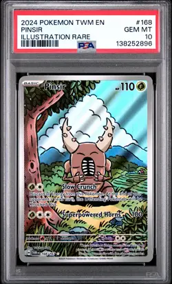 2024 POKEMON TWM EN-TWILIGHT MASQUERADE ILLUSTRATION RARE #168 PINSIR PSA 10 - Image 1