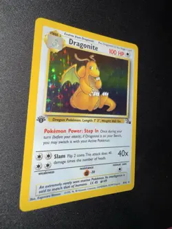 Pokemon 1st Edition Fossil Dragonite Holo 4/62 Rare Pokemon Cards TCG 1999 - Image 3