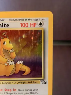 Pokemon TCG Fossil Set Dragonite Holo Rare 4/62 1999 WOTC VTG LP - Image 3