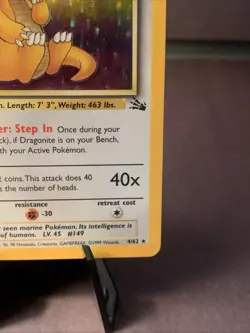 Pokemon TCG Fossil Set Dragonite Holo Rare 4/62 1999 WOTC VTG LP - Image 4