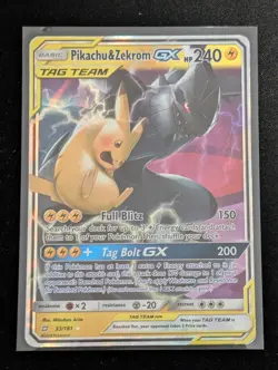 Pikachu & Zekrom GX 33/181 Ultra Rare Holo NM Pokemon SM - Team Up - Image 1