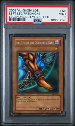 Yu-Gi-Oh! Left Leg Of The Forbidden One 1st Edition Lob-121 PSA 9 GLOSSY - Image 1