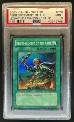 2003 Yu-Gi-Oh! 1st Edition Reinforcement the Army #LOD-028 PSA 9 - Image 1