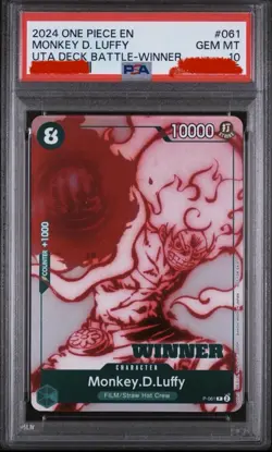 One Piece Monkey D. Luffy Uta Deck Battle Winner English Promo P-061 PSA 10 - Image 1