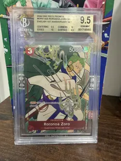 2024 ONE PIECE ENGLISH VERSION 1ST ANNIVERSARY SET 025 RORONOA ZORO 9.5 Gem Mint - Image 1
