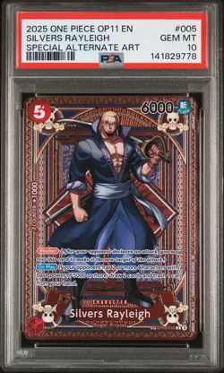 2025 ONE PIECE A FIST OF DIVINE SPEED SPECIAL ALT ART SILVERS RAYLEIGH PSA 10 - Image 1