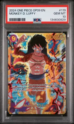 2024 ONE PIECE OP09-EMPERORS IN THE NEW WORLD #119 MONKEY D. LUFFY PSA 10 - Image 1