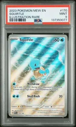 PSA 9 MINT Squirtle 170/165 Sv: Scarlet & Violet 151 Holo Pokemon 2023 - Image 1