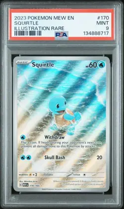 PSA 9 MINT Squirtle 170/165 Sv: Scarlet & Violet 151 Holo Pokemon 2023 - Image 1