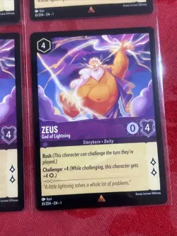 4x Disney Lorcana First Chapter - Zeus - God of Lightning - 61/204 Rare - x4 - Image 5