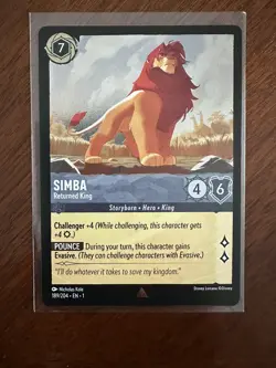 Disney Lorcana The First Chapter Simba Returned King 189/204 Rare Cold Foil - Image 1