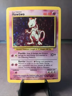 Pokemon TCG Mewtwo #10/102 Base Set Holo Unlimited Rare 1999 WOTC VTG NM/LP - Image 1